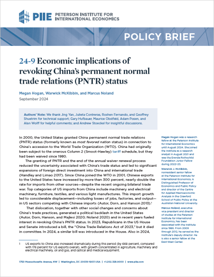 PIIE - Revoking Chinas PNTR status